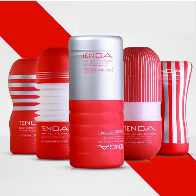 TENCA Dual Channel Masturbation Cup Male Masturbation Toy Double Hole Plane Cup Adult Sex Products