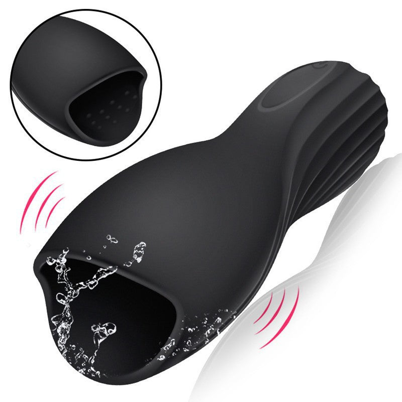 Big mouth penis trainer male ghost head masturbation vibrating massager airplane cup adult sex toys