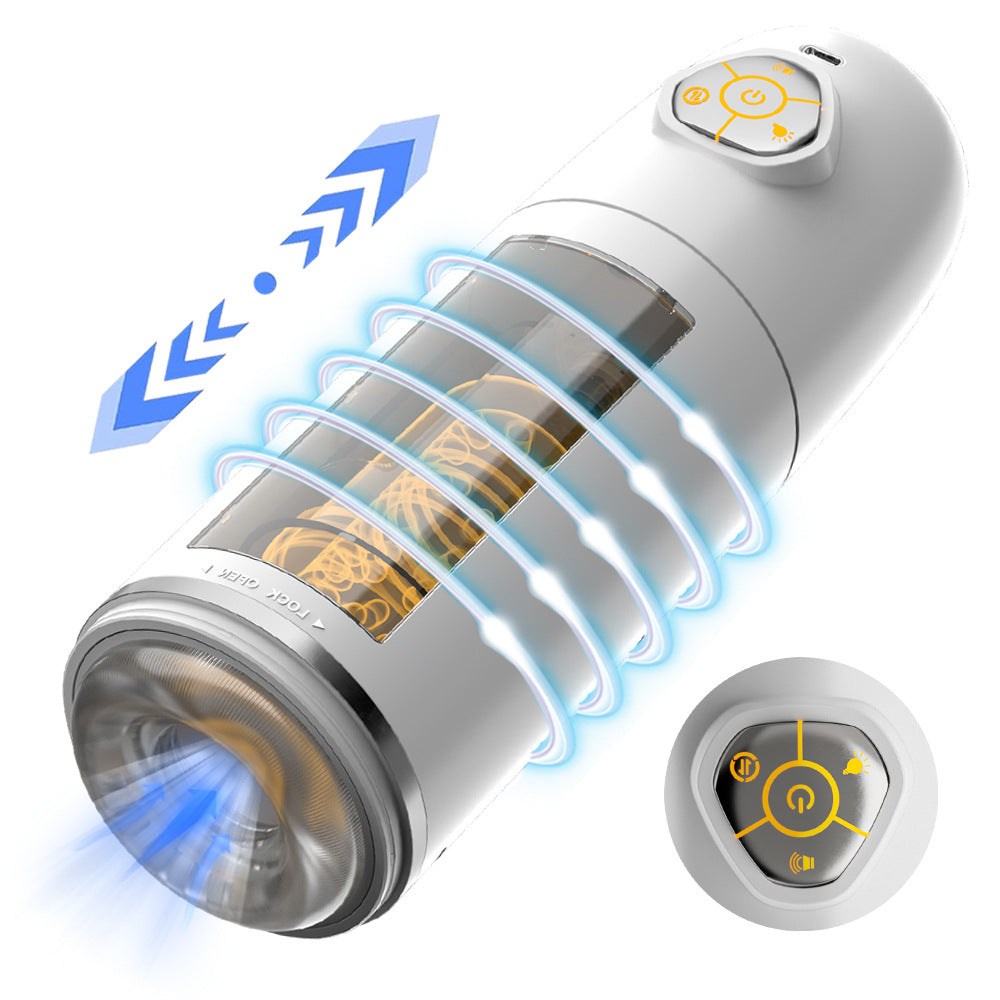 Intelligent electric fully automatic telescopic rotating pronunciation aircraft cup Symphony ambient light male sex adult sex products
