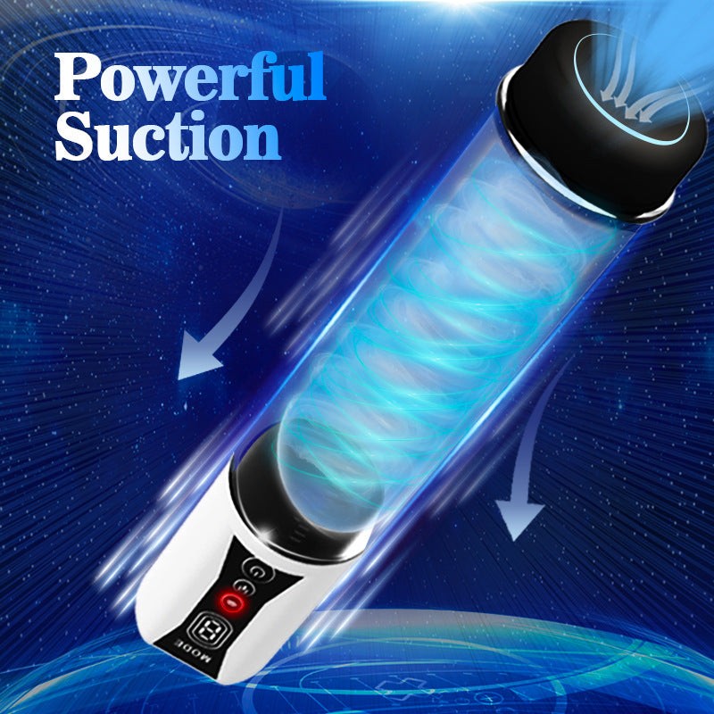 Electric Negative Pressure Vacuum Pump Male Penis Trainer Sucking Stretch Plane Cup Male Masturbation Penis Pump
