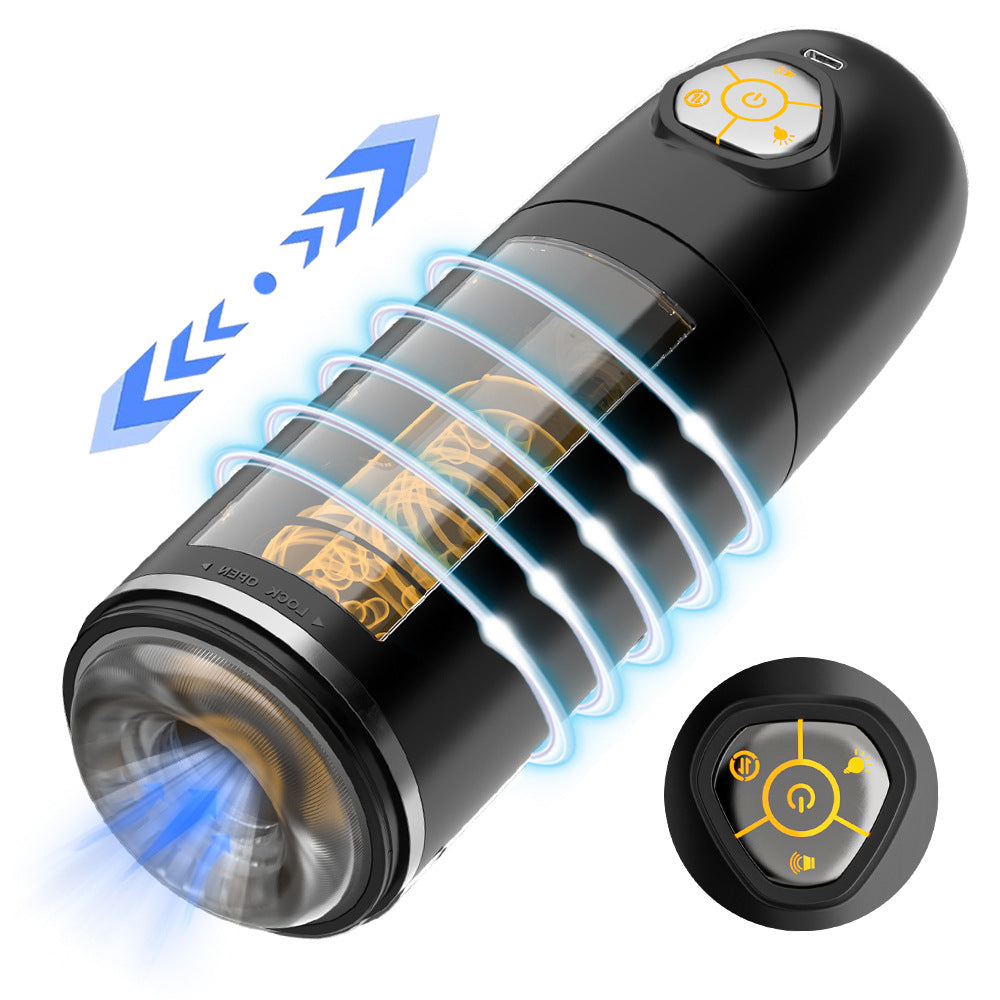 Intelligent electric fully automatic telescopic rotating pronunciation aircraft cup Symphony ambient light male sex adult sex products