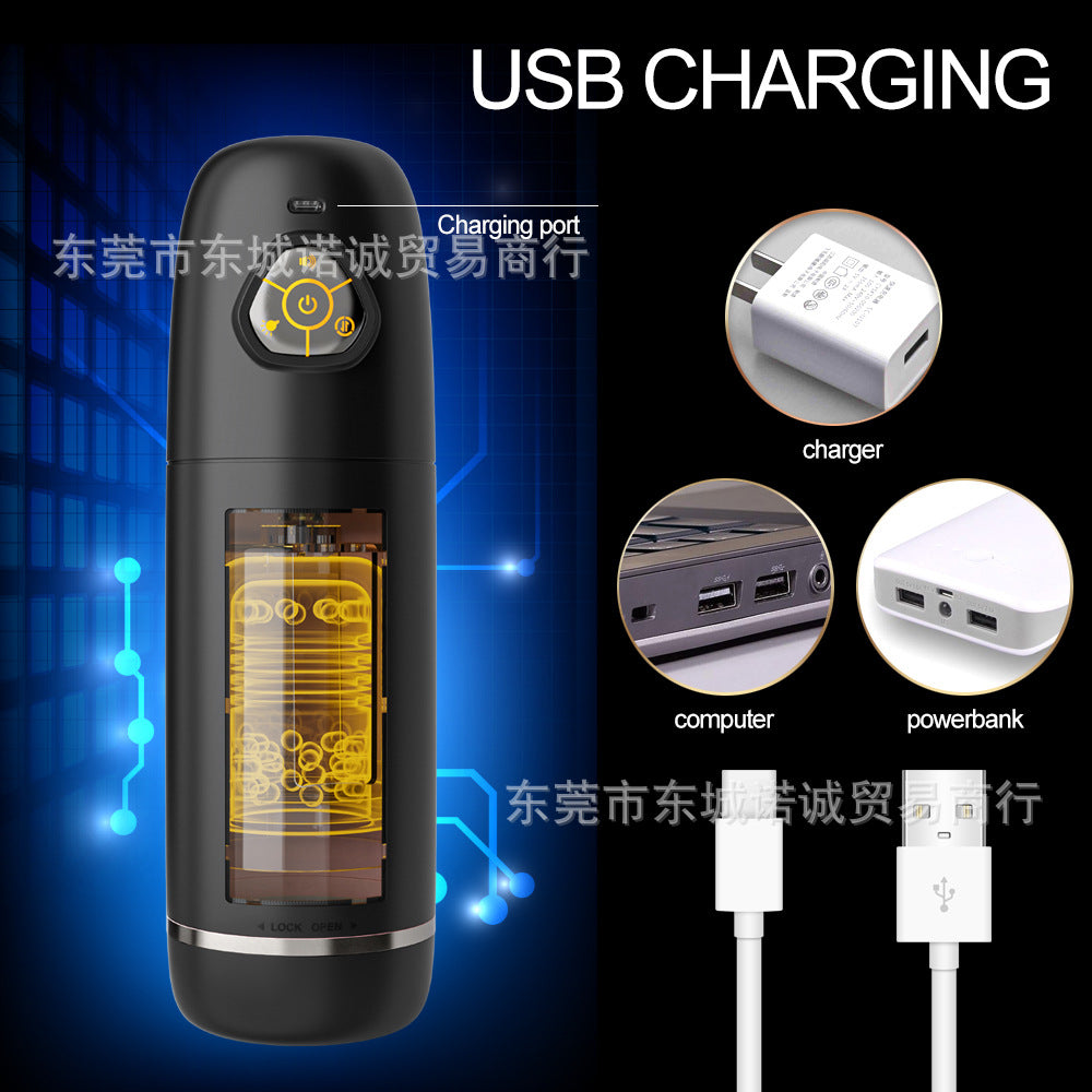 Fully automatic electric space capsule second-generation aircraft cup male rotating and retractable pronunciation male fun masturbator