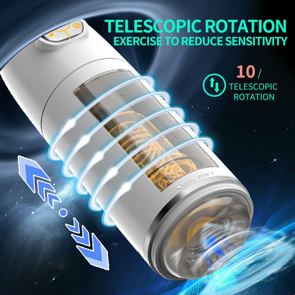Intelligent electric fully automatic telescopic rotating pronunciation aircraft cup Symphony ambient light male sex adult sex products